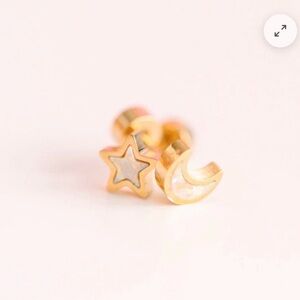 Opal Star and Moon Earrings